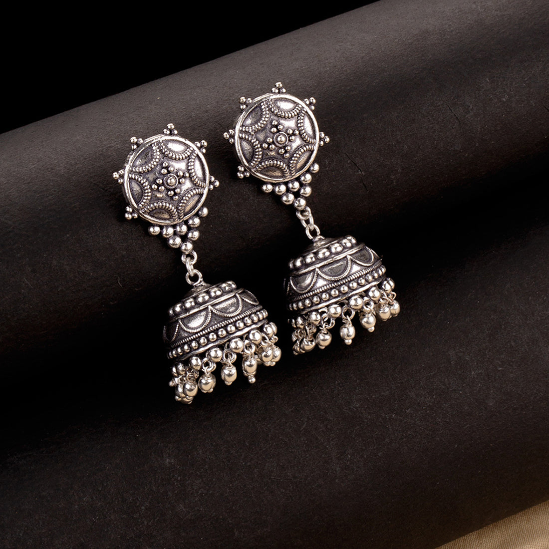 Silver Jhumka (4 colors) | Jewels and Stones India